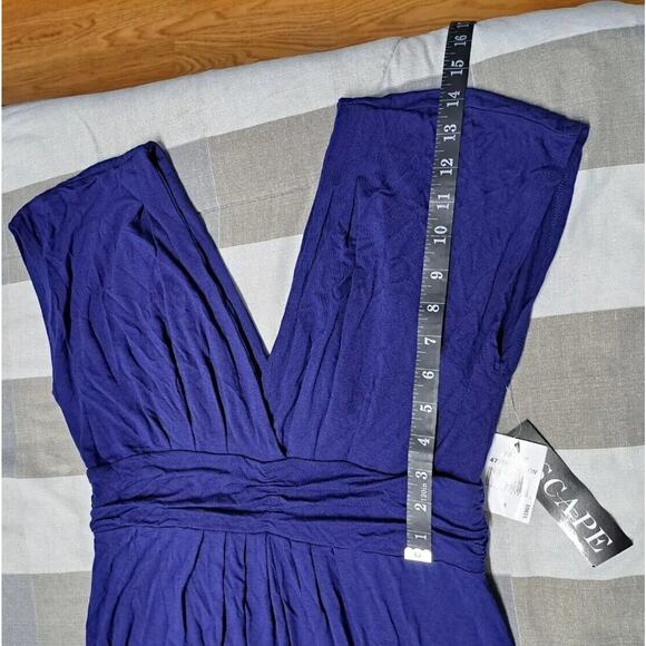 Xscape Women's Casual Cocktail Sleeveless V-Neck Maxi Blue Dress Size‎ 8 - Picture 4 of 14